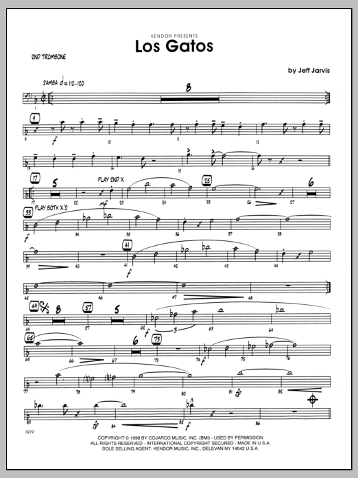 Download Jeff Jarvis Los Gatos - 2nd Trombone Sheet Music