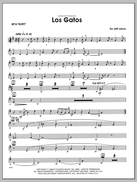 Download Jeff Jarvis Los Gatos - 3rd Bb Trumpet Sheet Music