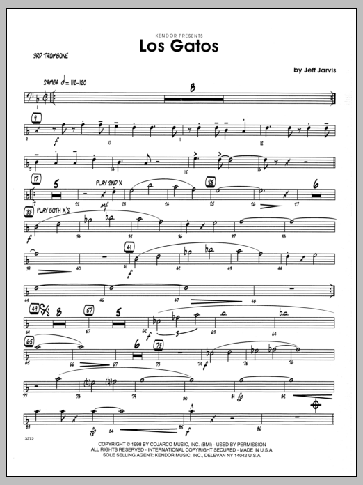 Download Jeff Jarvis Los Gatos - 3rd Trombone Sheet Music