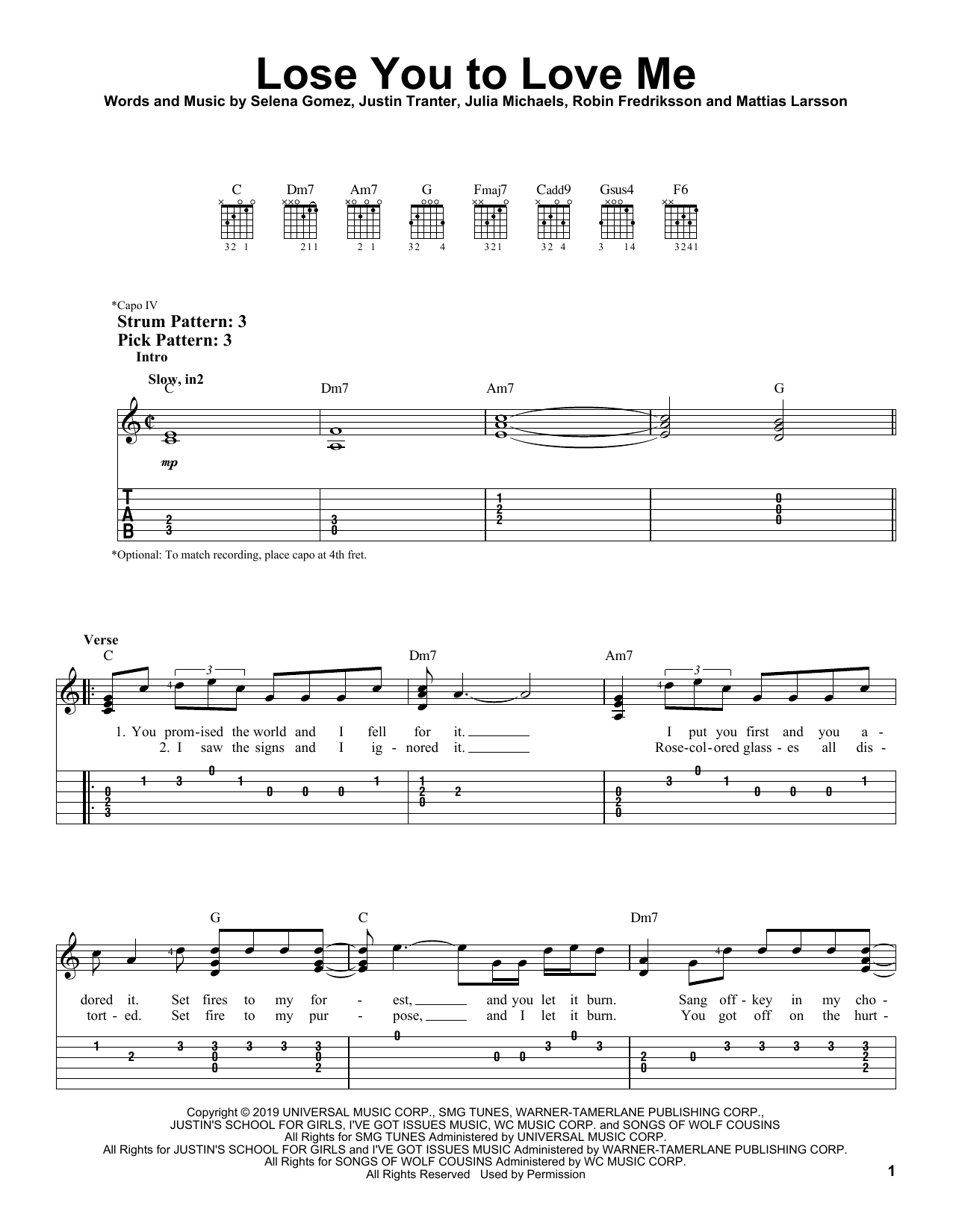 Download Selena Gomez Lose You To Love Me Sheet Music