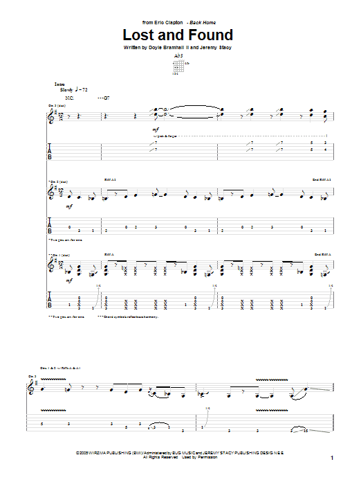 Download Eric Clapton Lost And Found Sheet Music