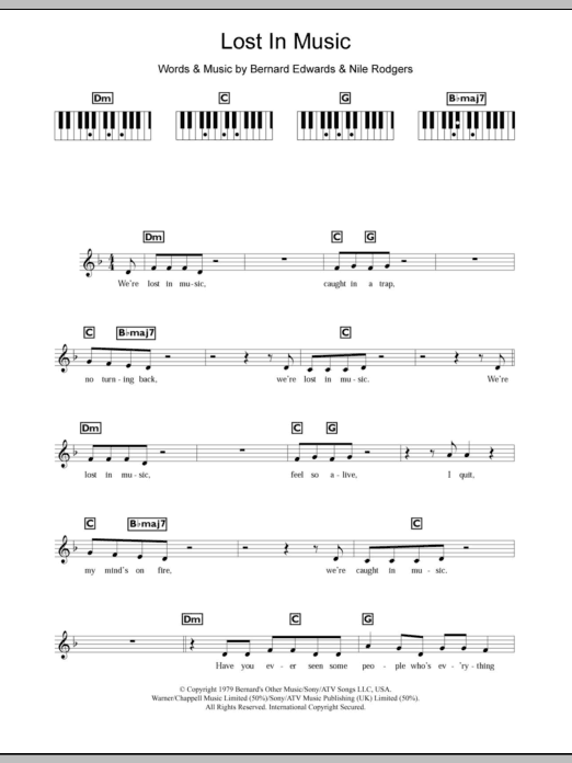 Download Sister Sledge Lost In Music Sheet Music