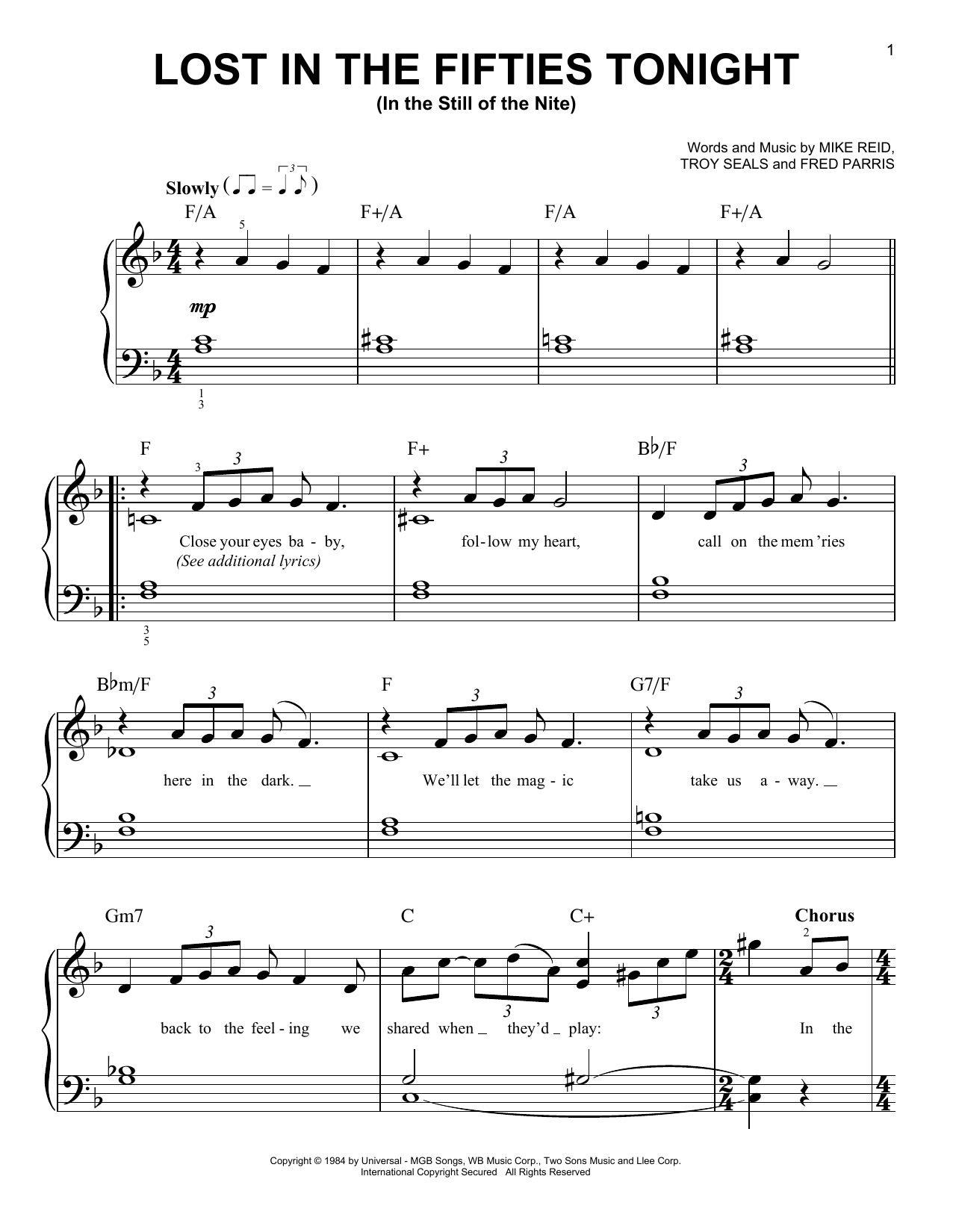 Download Ronnie Milsap Lost In The Fifties Tonight (In The Sti Sheet Music