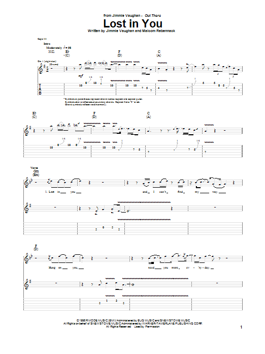 Download Jimmie Vaughan Lost In You Sheet Music