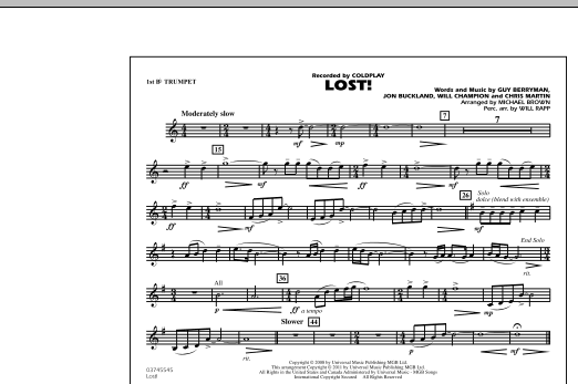 Download Michael Brown Lost! - 1st Bb Trumpet Sheet Music