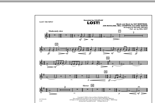 Download Michael Brown Lost! - 3rd Bb Trumpet Sheet Music