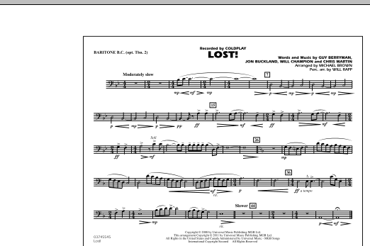Download Michael Brown Lost! - Baritone B.C. (Opt. Tbn. 2) Sheet Music