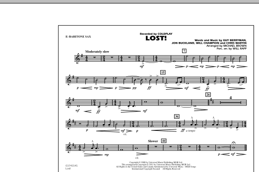 Download Michael Brown Lost! - Eb Baritone Sax Sheet Music