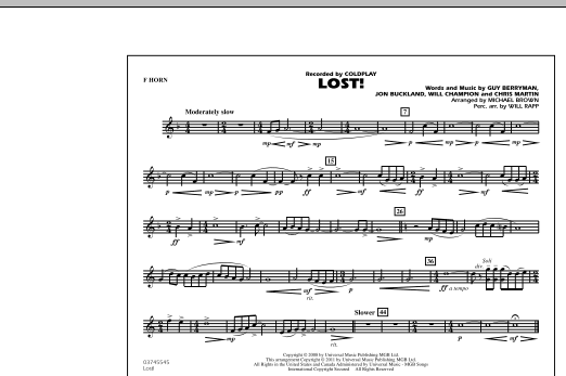 Download Michael Brown Lost! - F Horn Sheet Music