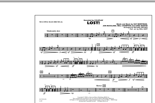 Download Michael Brown Lost! - Multiple Bass Drums Sheet Music