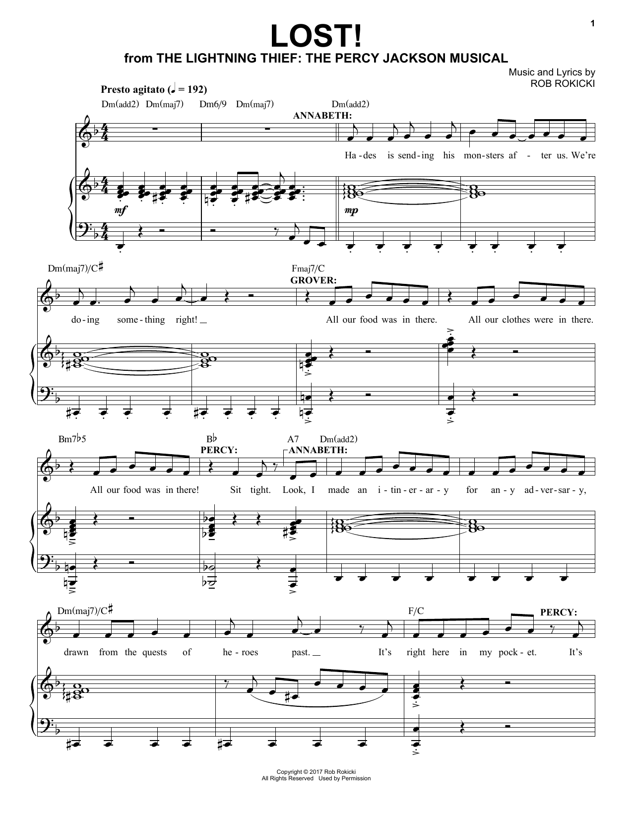 Download Rob Rokicki Lost! (from The Lightning Thief: The Pe Sheet Music