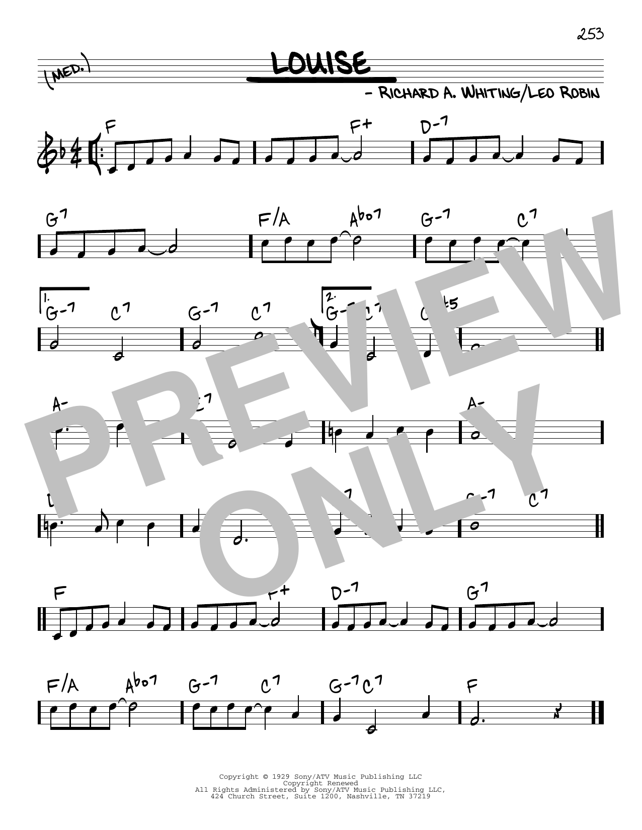 Download Leo Robin and Richard A. Whiting Louise Sheet Music
