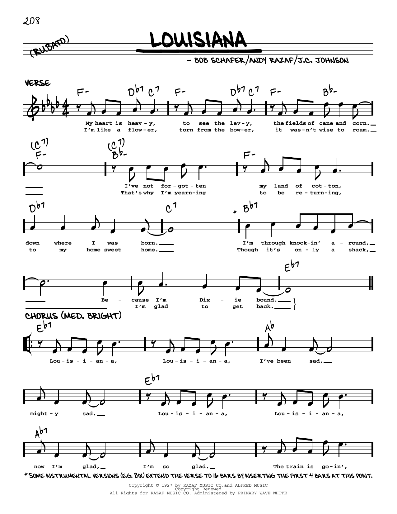 Download Paul Whiteman & His Orchestra Louisiana (arr. Robert Rawlins) Sheet Music