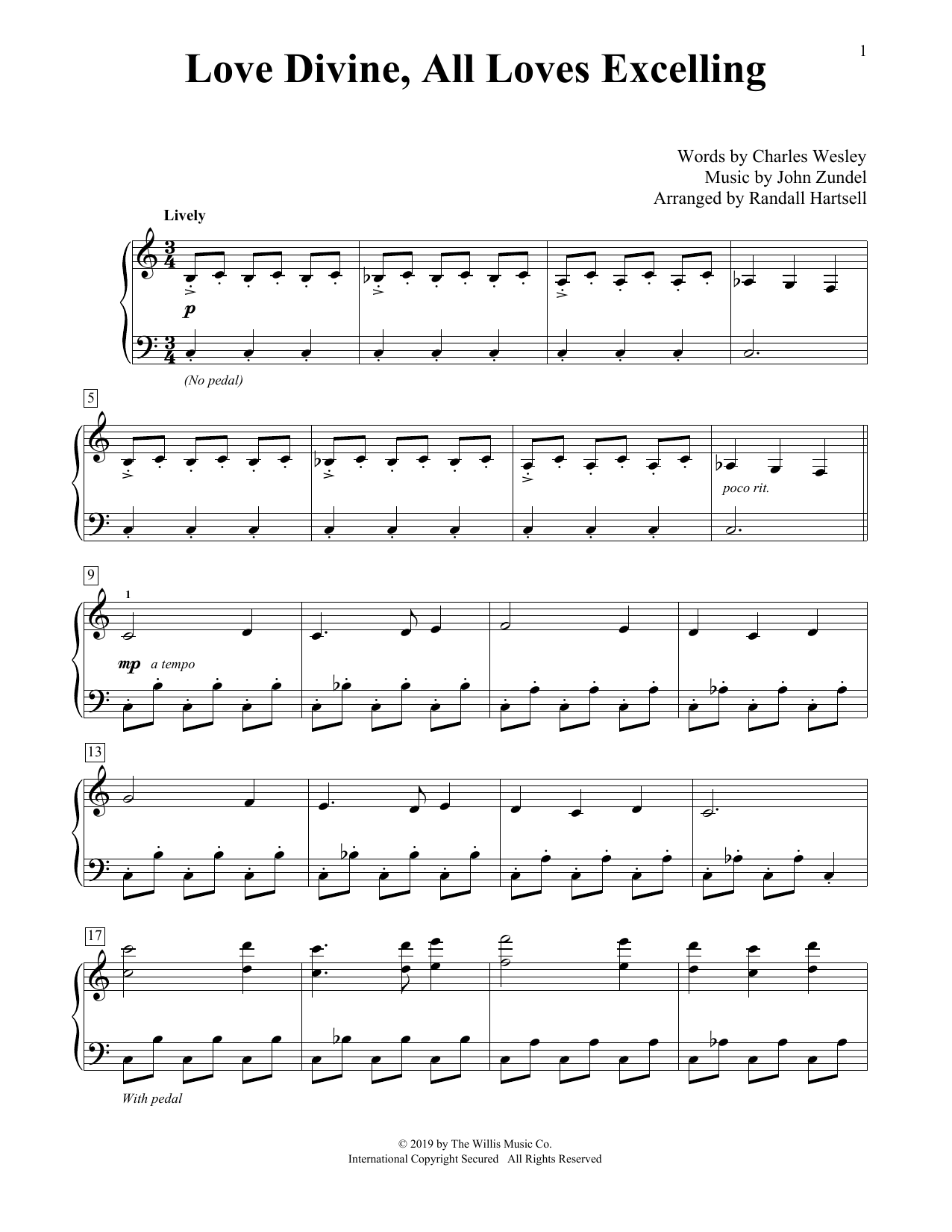 Download Charles Wesley and John Zundel Love Divine, All Loves Excelling (arr. Sheet Music