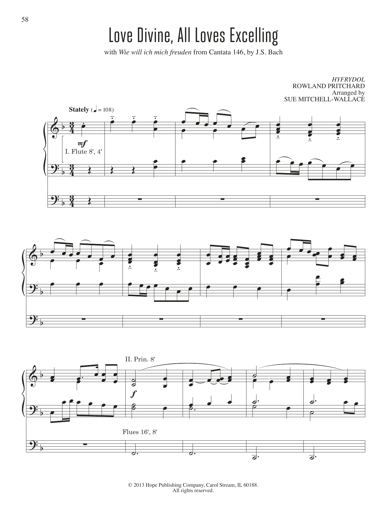 Download Sue Mitchell-Wallace Love Divine, All Loves Excelling Sheet Music