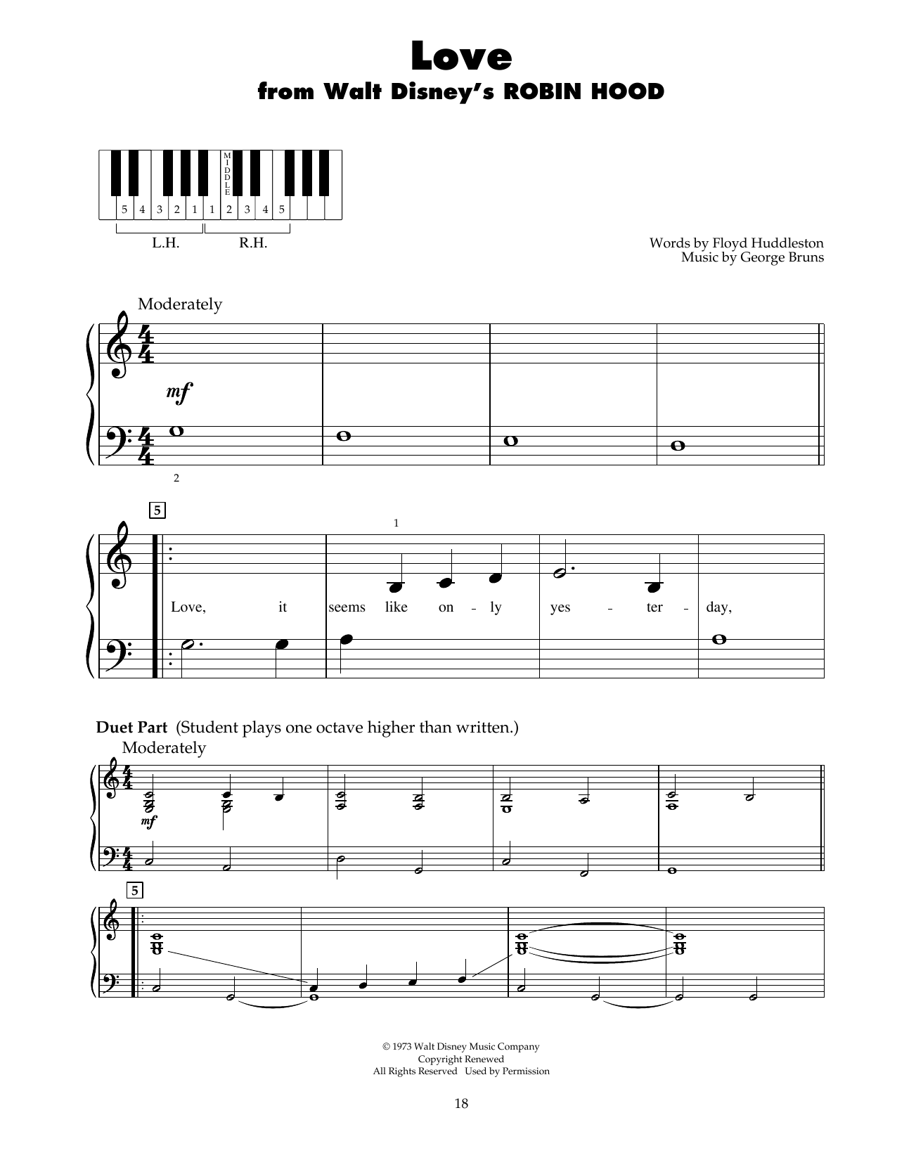 Download George Bruns Love (from Robin Hood) Sheet Music