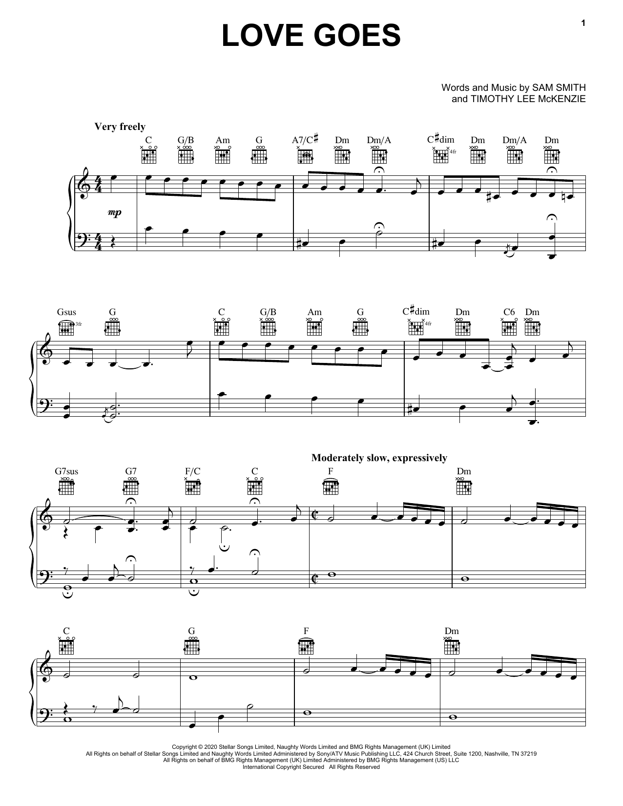 Download Sam Smith Love Goes (feat. Labrinth) Sheet Music