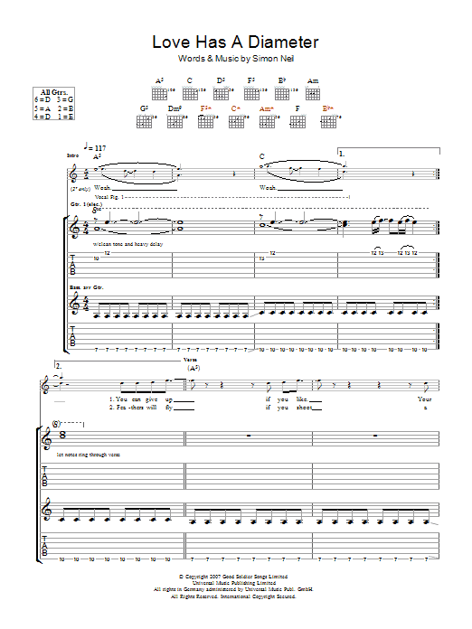 Download Biffy Clyro Love Has A Diameter Sheet Music