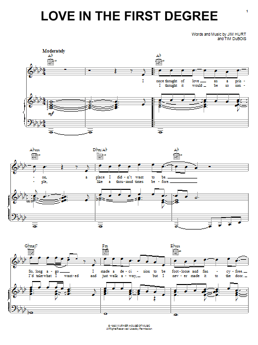 Download Alabama Love In The First Degree Sheet Music