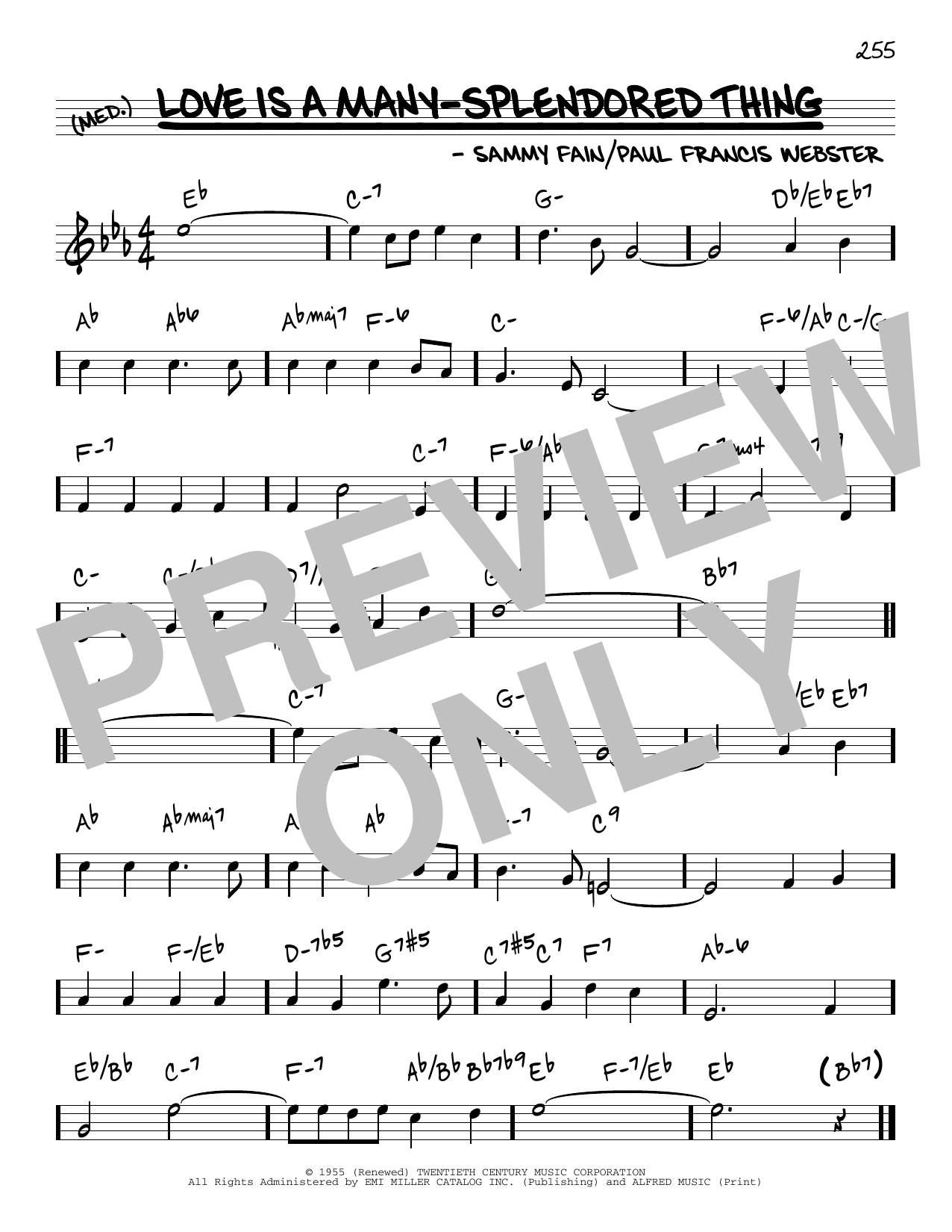 Download The Four Aces Love Is A Many-Splendored Thing Sheet Music