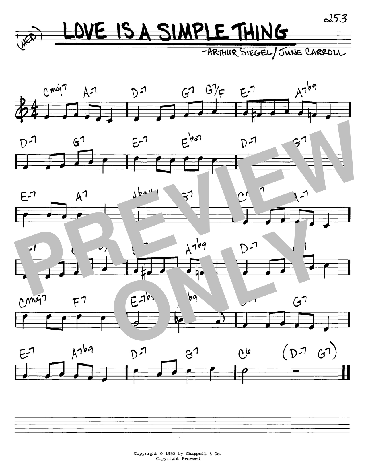 Download June Carroll Love Is A Simple Thing Sheet Music