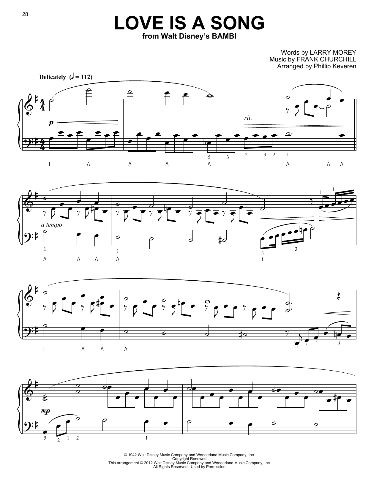Download Frank Churchill Love Is A Song [Classical version] (fro Sheet Music