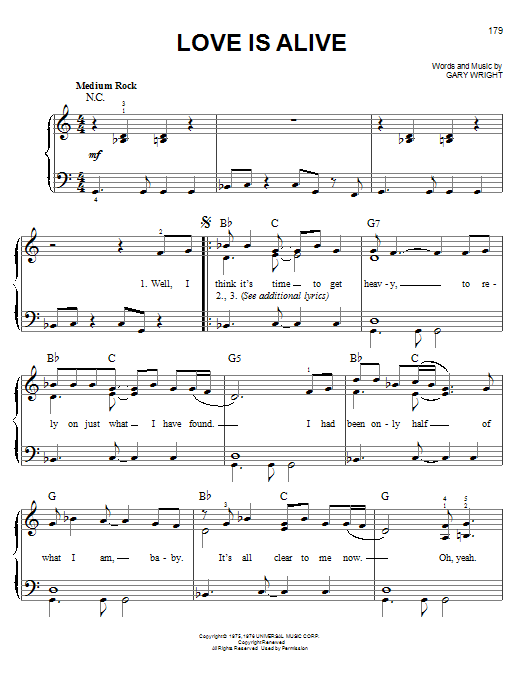 Download 3rd Party Love Is Alive Sheet Music
