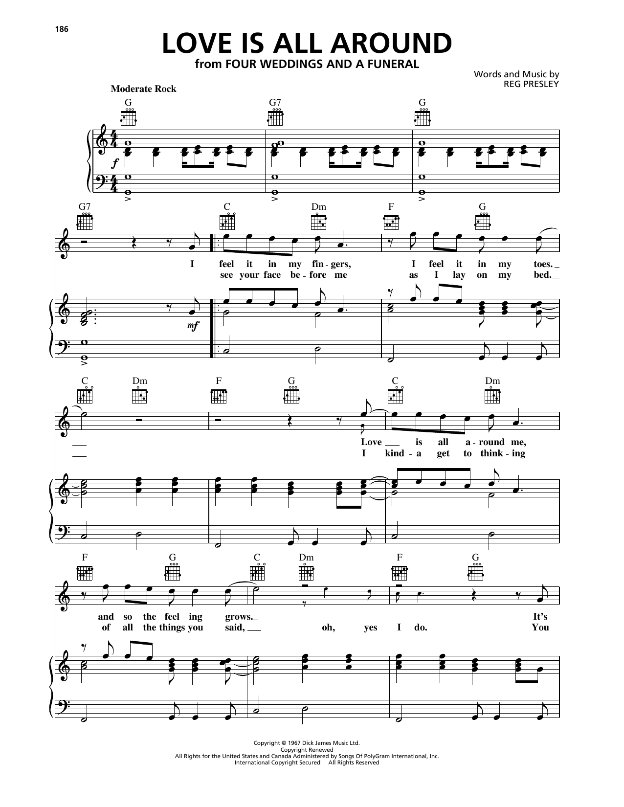 Download The Troggs Love Is All Around Sheet Music