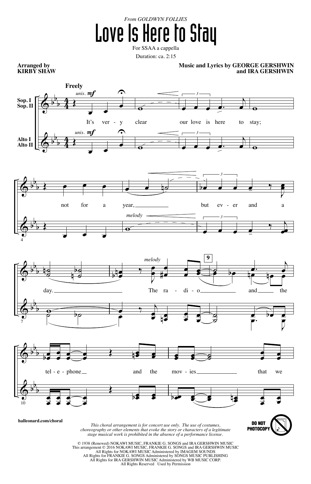 Download George Gershwin Love Is Here To Stay (arr. Kirby Shaw) Sheet Music