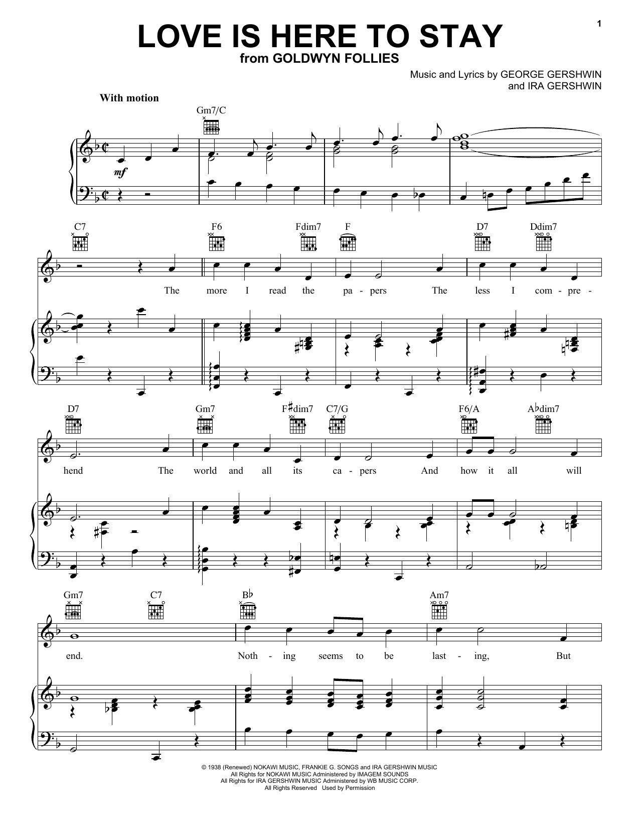 Download Frank Sinatra Love Is Here To Stay Sheet Music