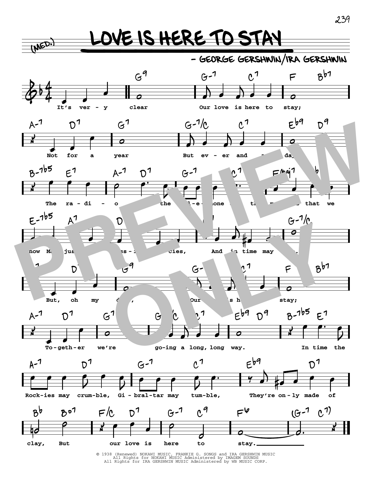 Download George Gershwin Love Is Here To Stay (High Voice) Sheet Music