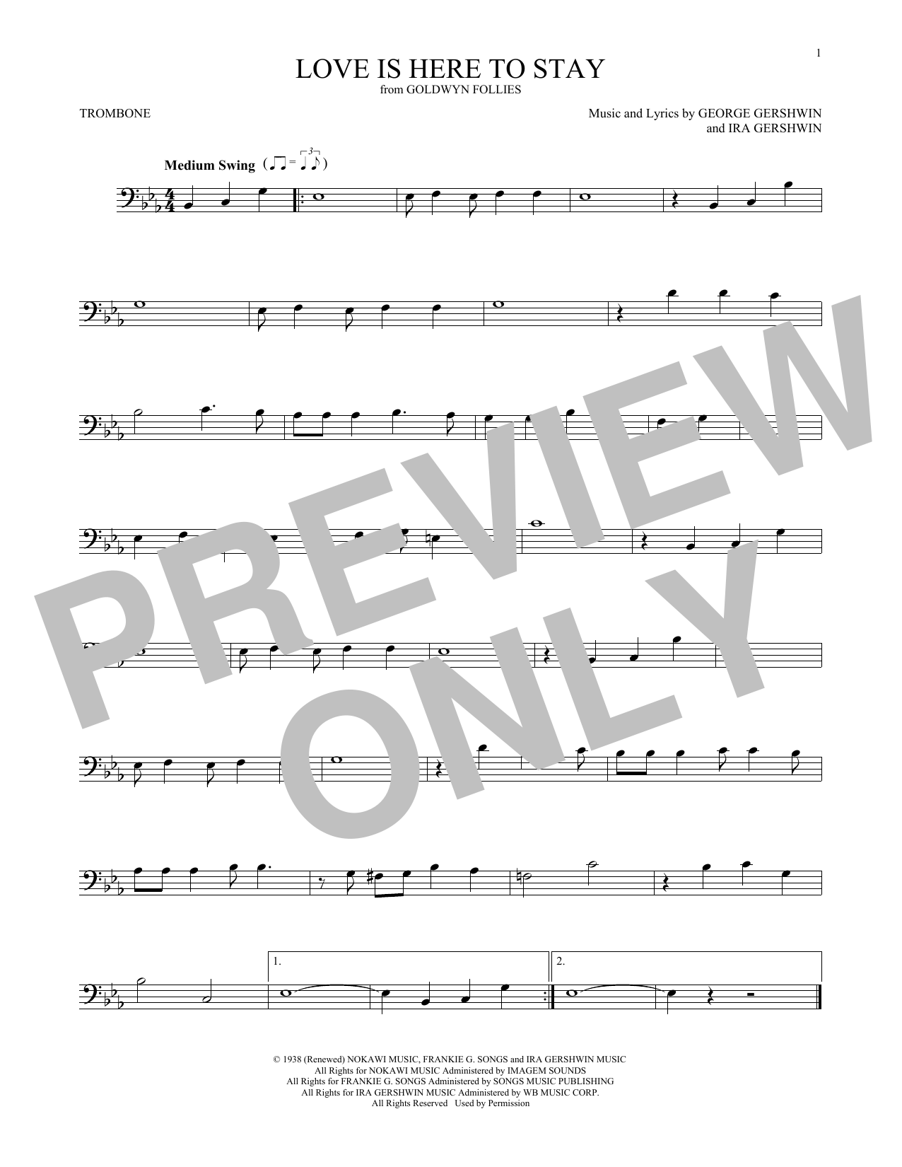 Download Ira Gershwin Love Is Here To Stay Sheet Music