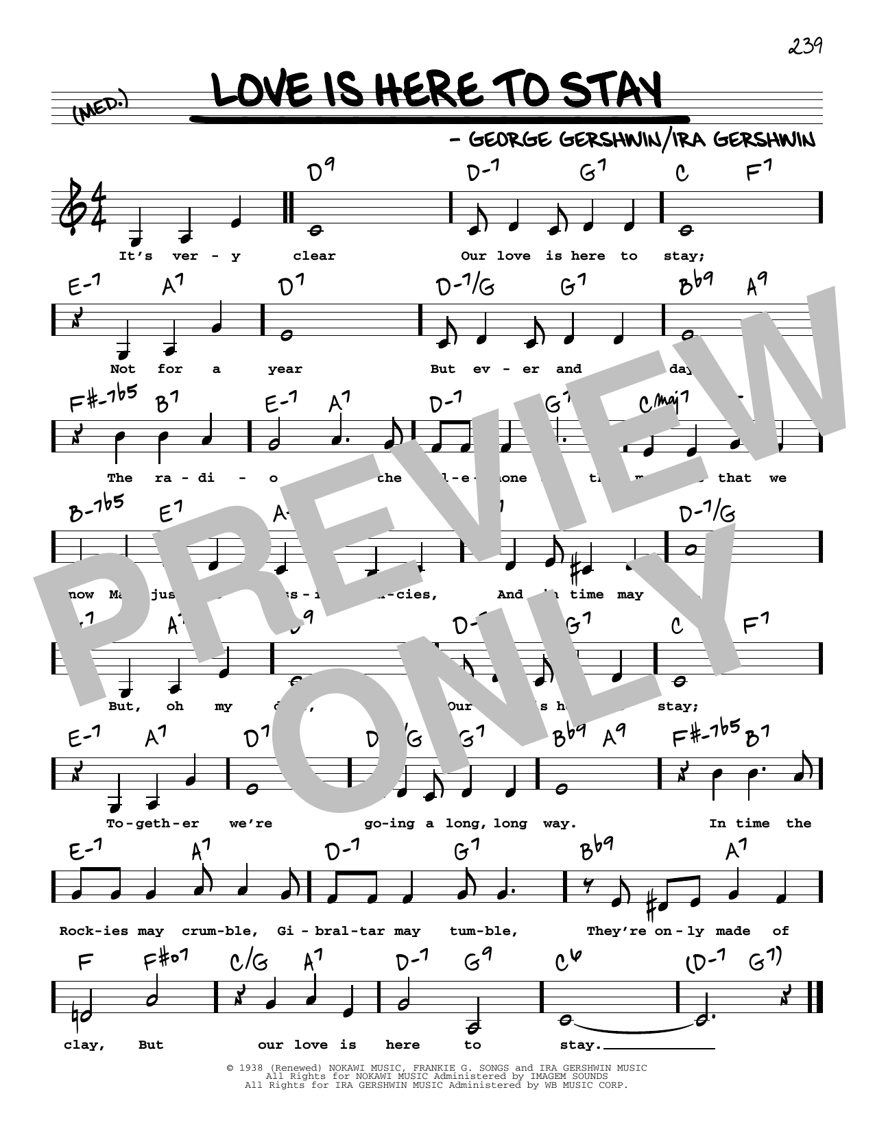 Download George Gershwin & Ira Gershwin Love Is Here To Stay (Low Voice) Sheet Music