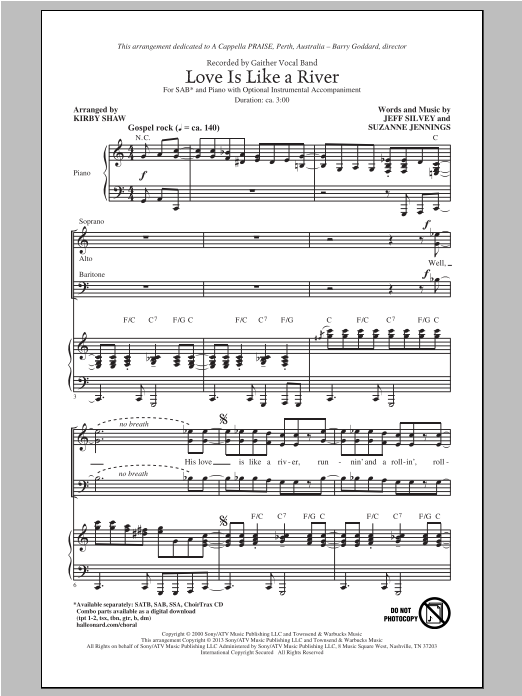 Download Kirby Shaw Love Is Like A River Sheet Music