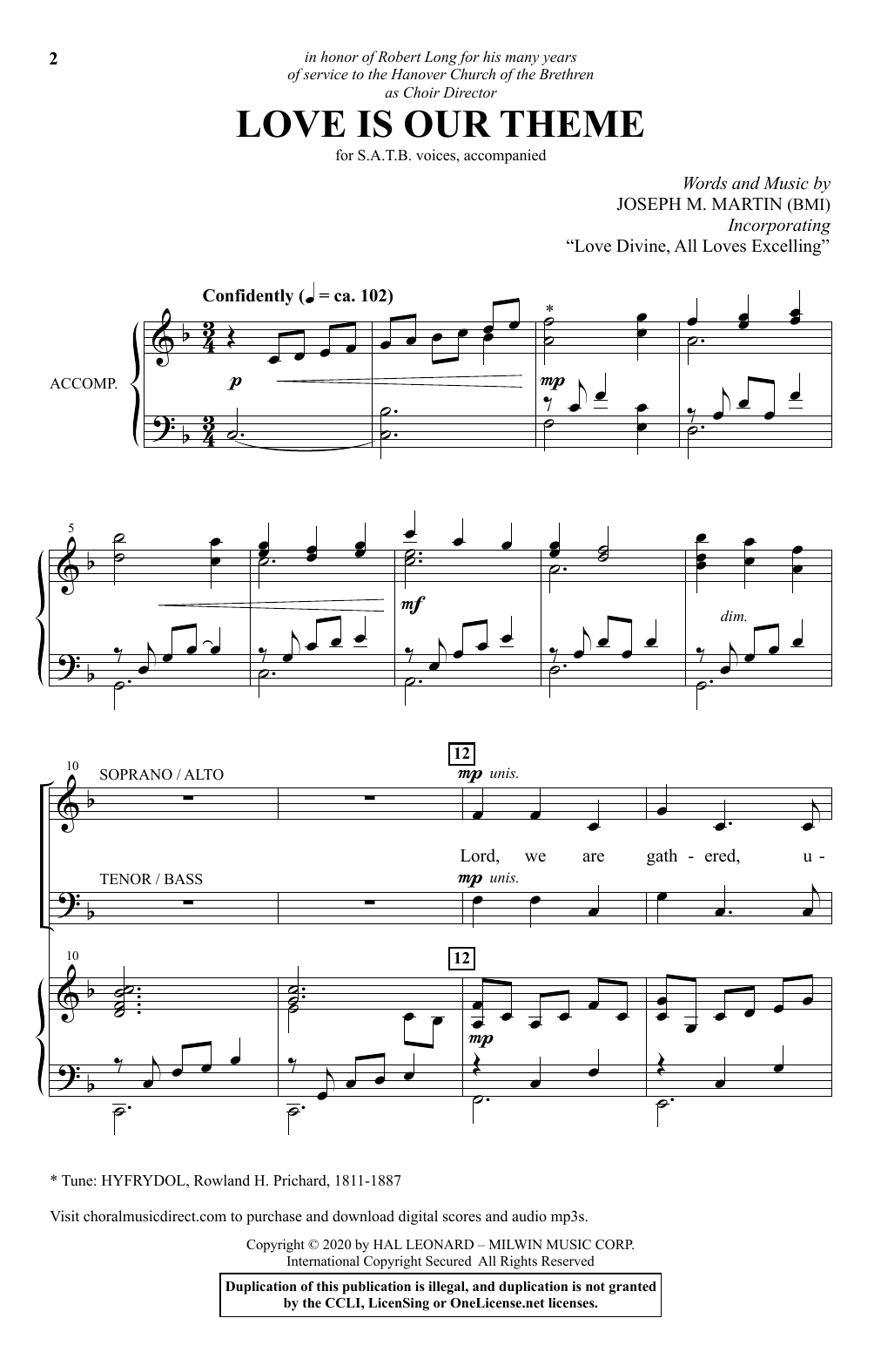 Download Joseph M. Martin Love Is Our Theme Sheet Music