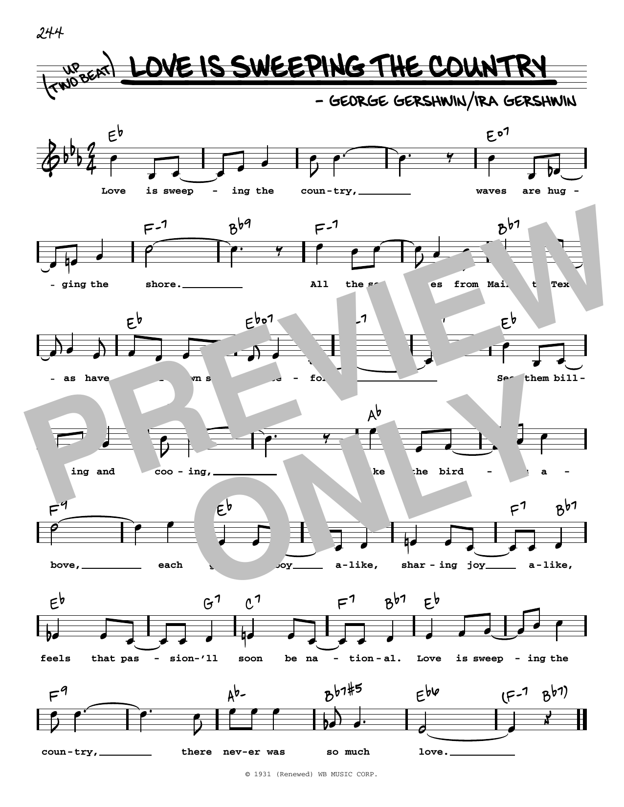Download George Gershwin Love Is Sweeping The Country (High Voic Sheet Music