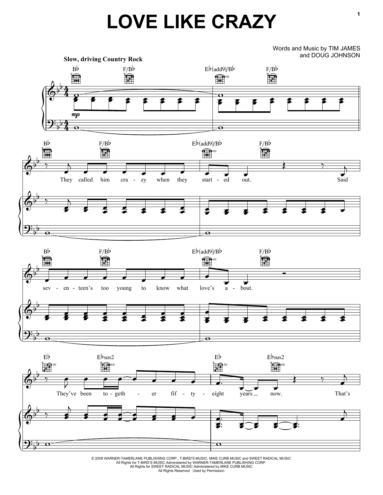 Download Lee Brice Love Like Crazy Sheet Music