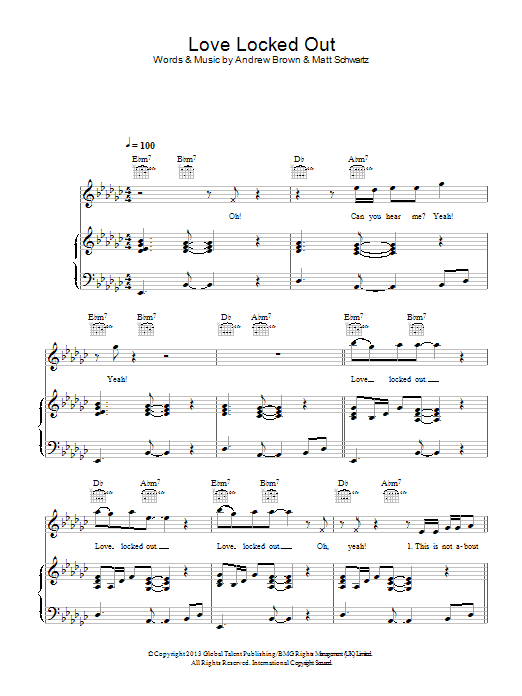Download LAWSON Love Locked Out Sheet Music