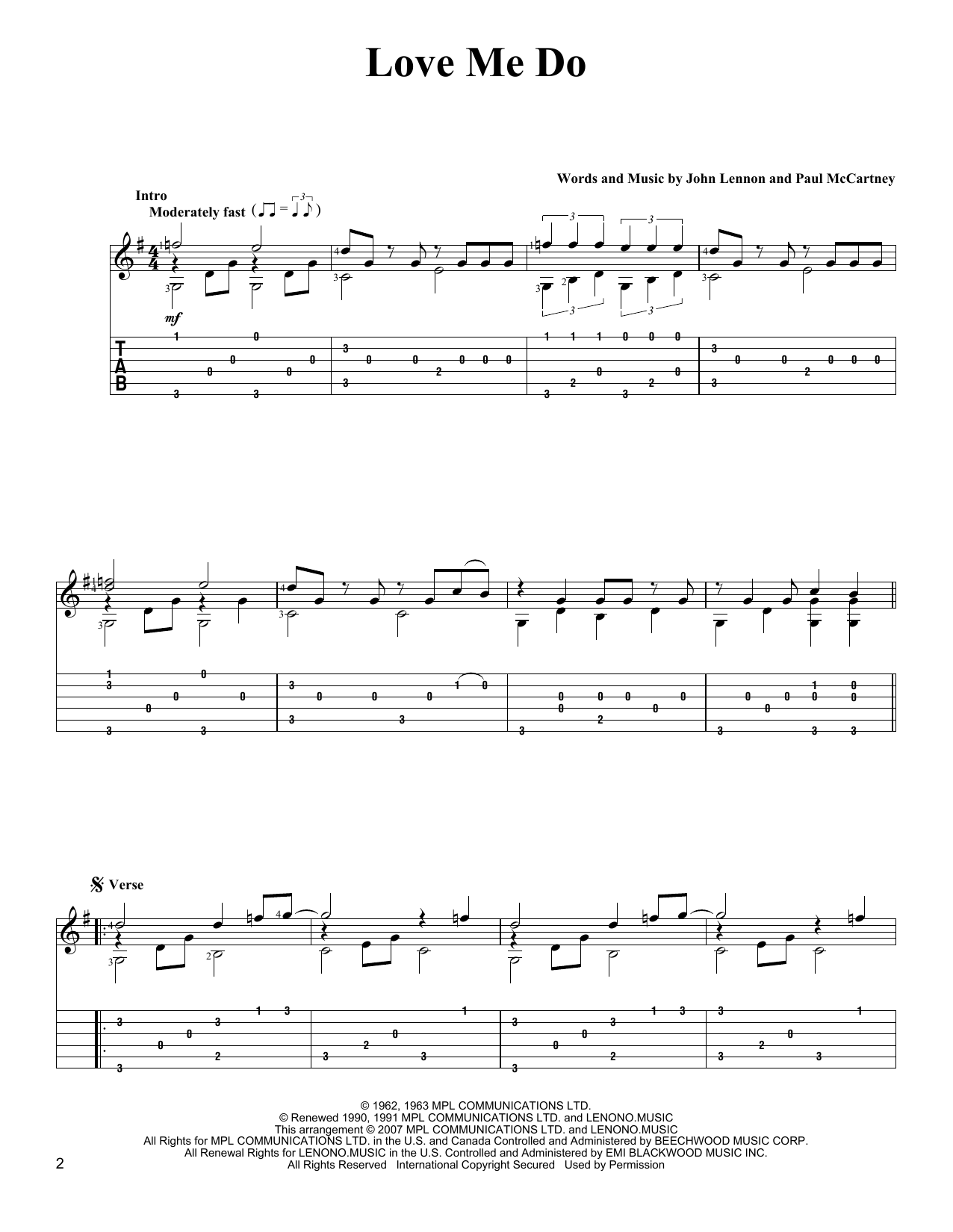 Download The Beatles Love Me Do Sheet Music