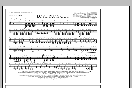 Download Jay Dawson Love Runs Out - Bass Clarinet Sheet Music