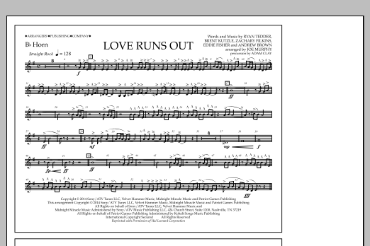 Download Jay Dawson Love Runs Out - Bb Horn Sheet Music