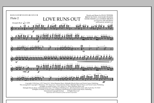Download Jay Dawson Love Runs Out - Flute 2 Sheet Music