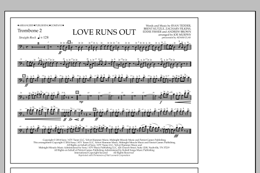 Download Jay Dawson Love Runs Out - Trombone 2 Sheet Music