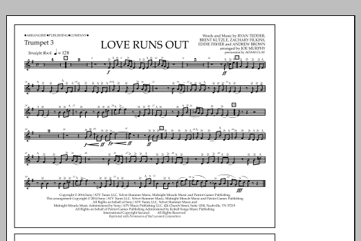 Download Jay Dawson Love Runs Out - Trumpet 3 Sheet Music