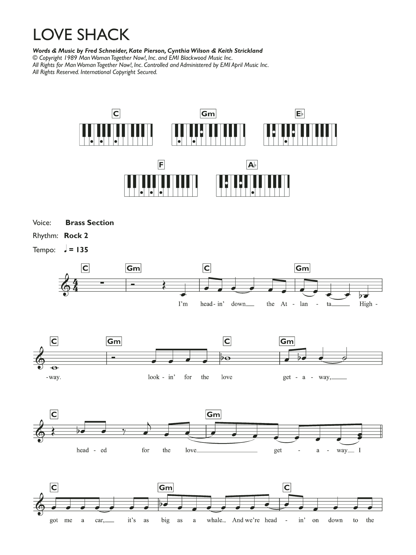 Download The B-52's Love Shack Sheet Music