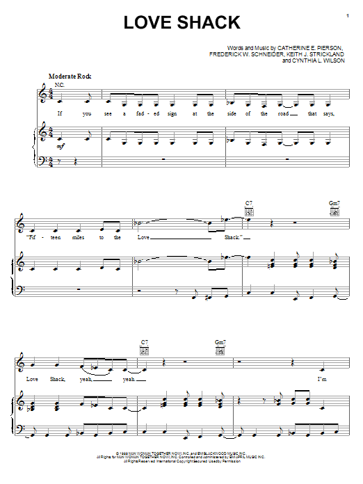 Download The B-52's Love Shack Sheet Music