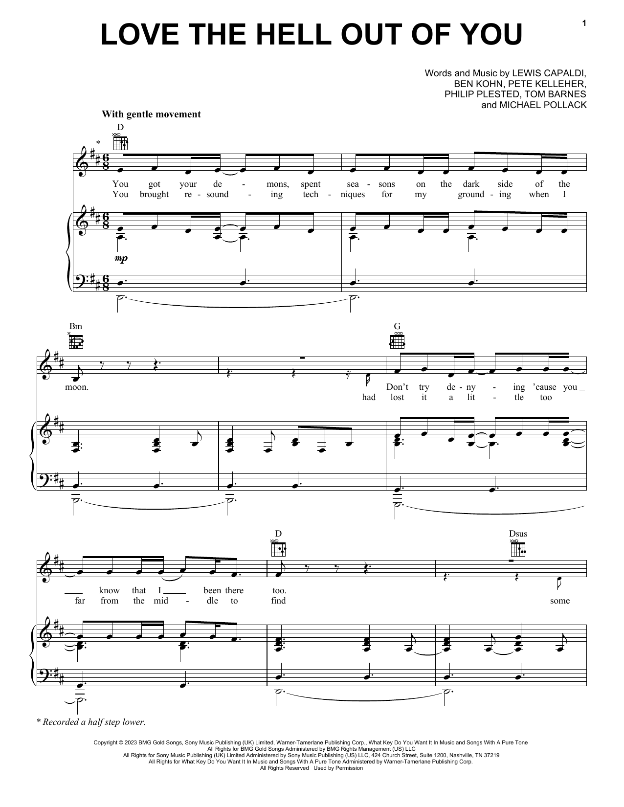 Download Lewis Capaldi Love The Hell Out Of You Sheet Music