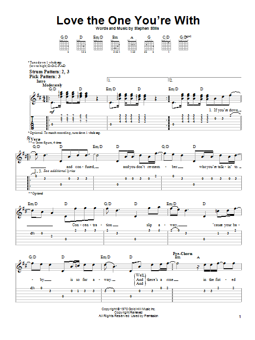 Download Crosby, Stills & Nash Love The One You're With Sheet Music