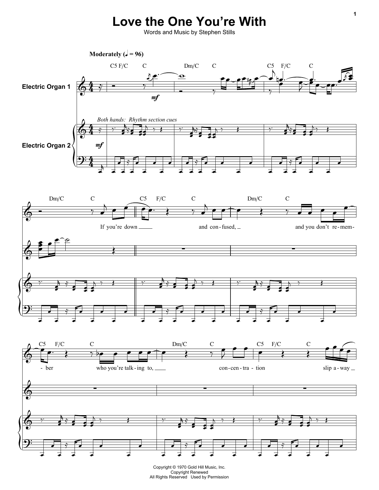 Download The Isley Brothers Love The One You're With Sheet Music