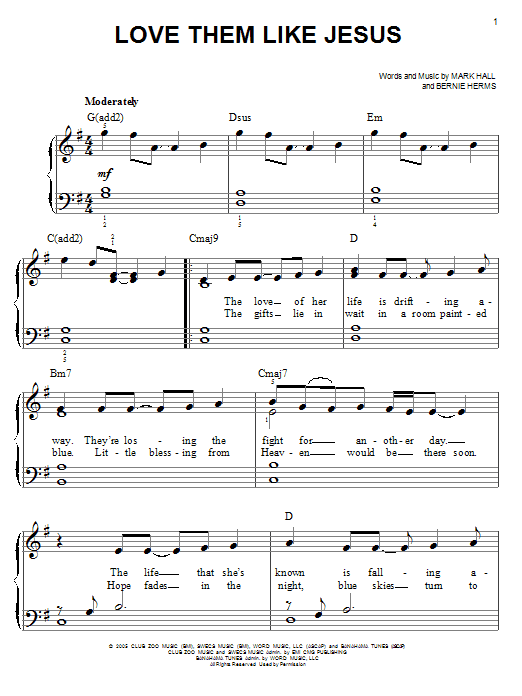Download Casting Crowns Love Them Like Jesus Sheet Music